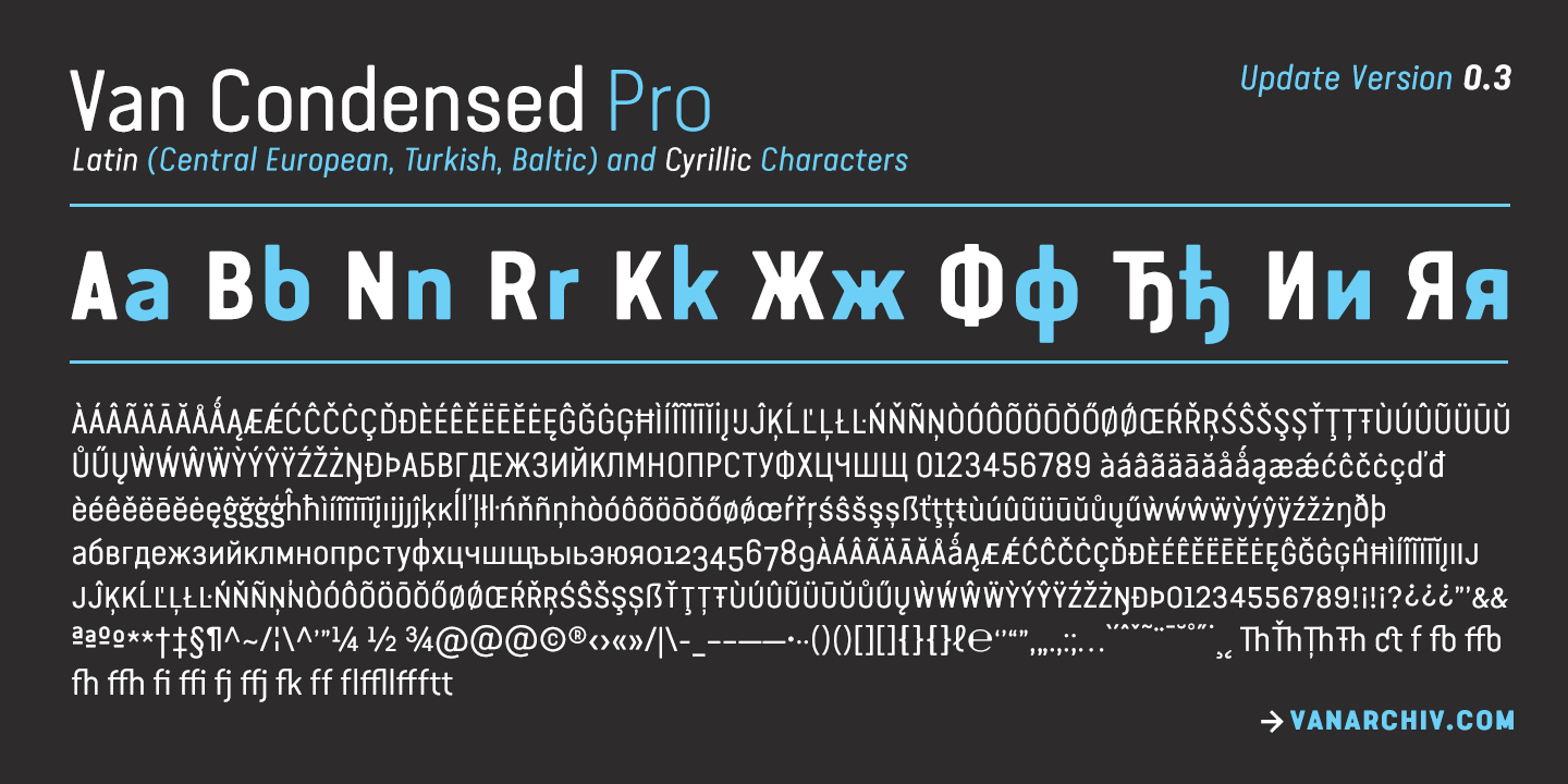 Van Condensed Regular Font preview
